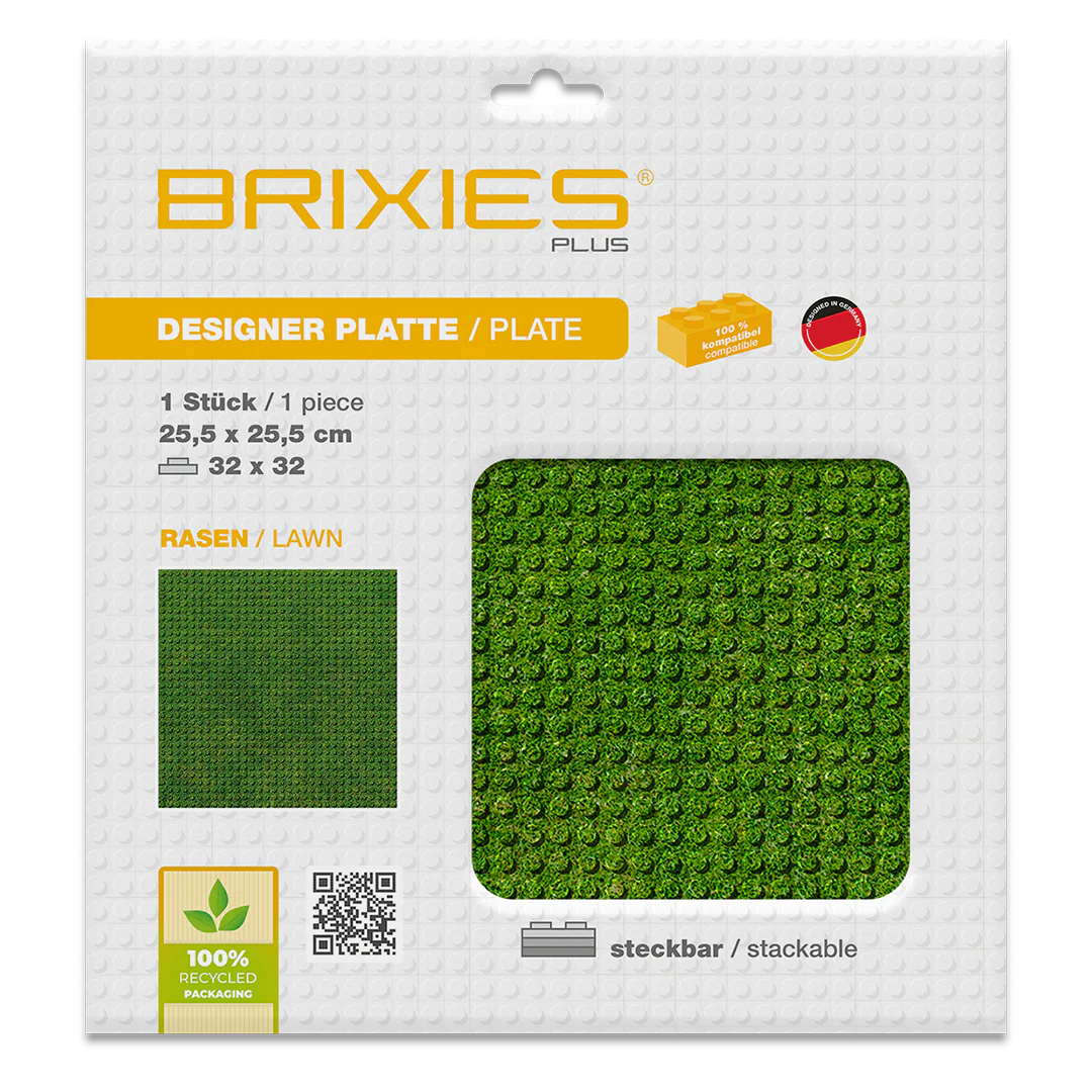 BRIXIES Plus® Designer Platte Rasen 32 x 32