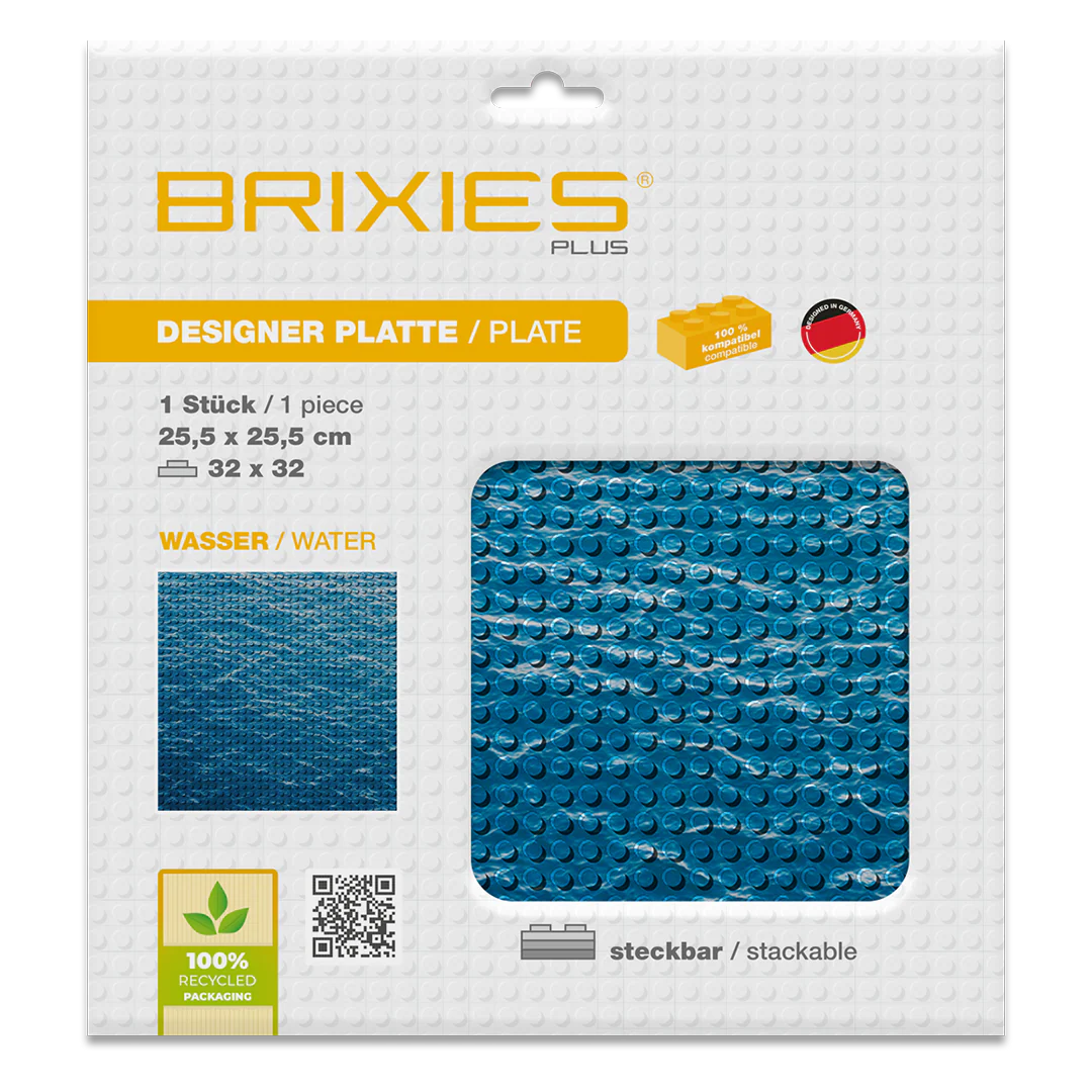 BRIXIES Plus® Designer Platte Wasser 32 x 32