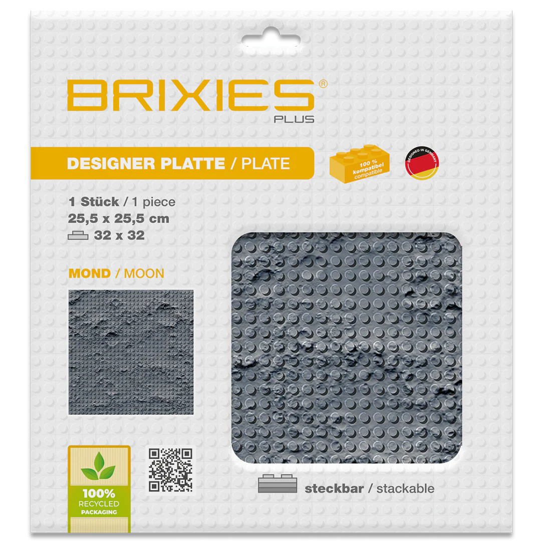 BRIXIES Plus® Designer Platte Mond 32 x 32