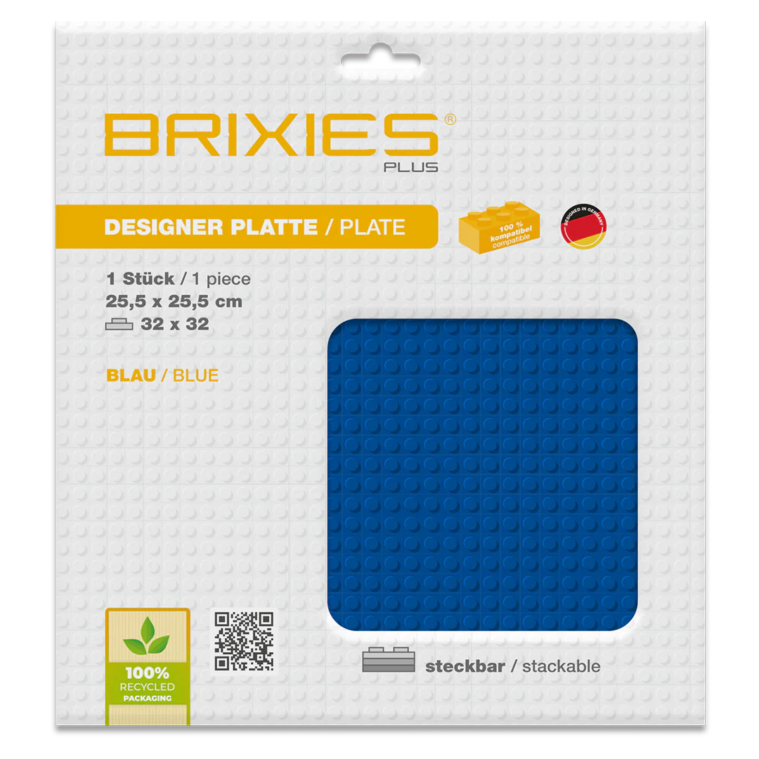 BRIXIES Plus® Basis Platte Blau 32 x 32