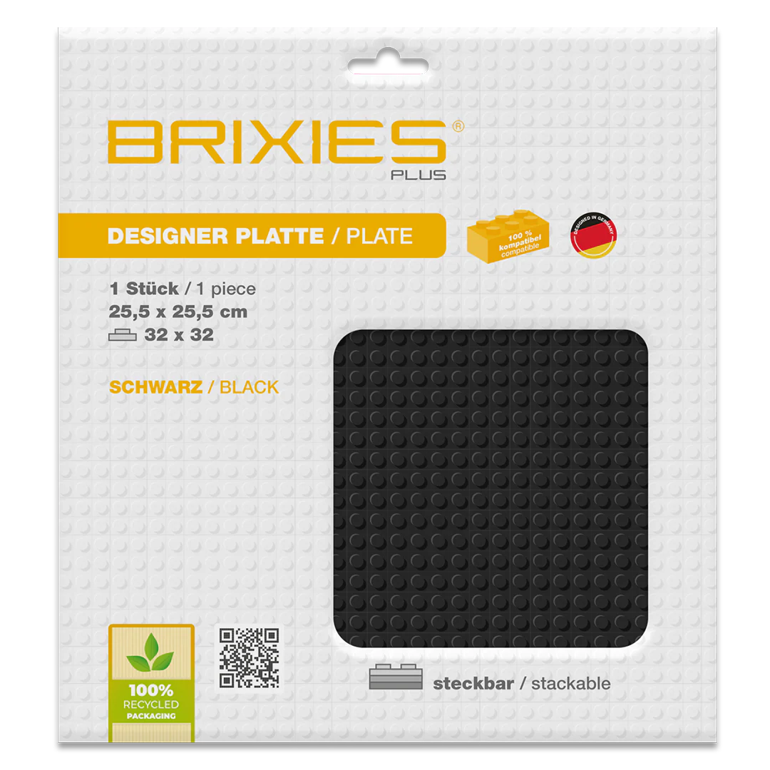 BRIXIES Plus® Basis Platte Schwarz 32 x 32