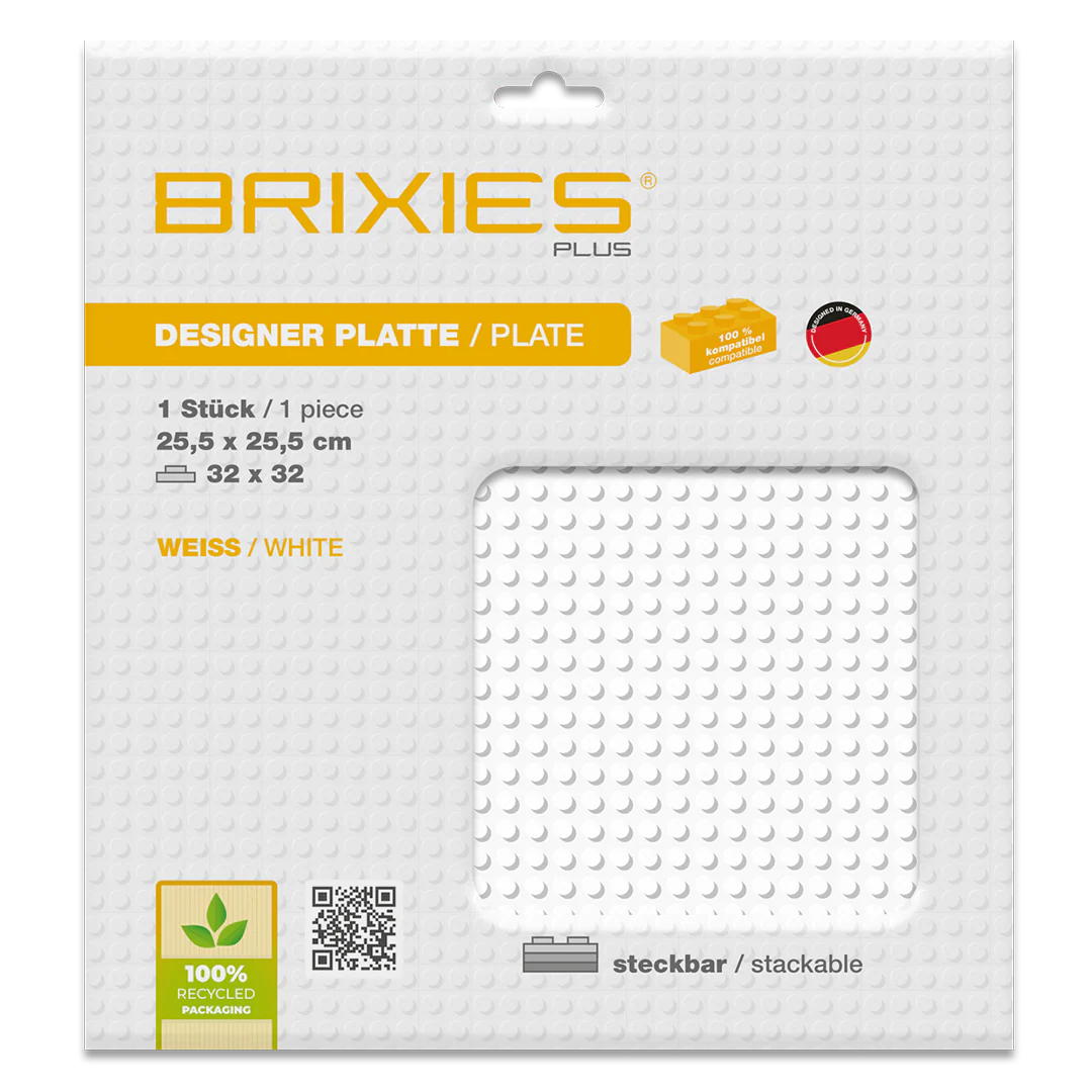 BRIXIES Plus® Basis Platte Weiß 32 x 32