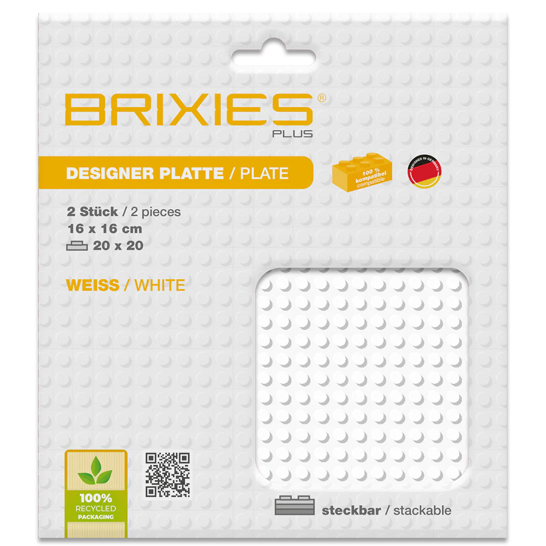 BRIXIES Plus® Basis Platte Weiß 20 x 20