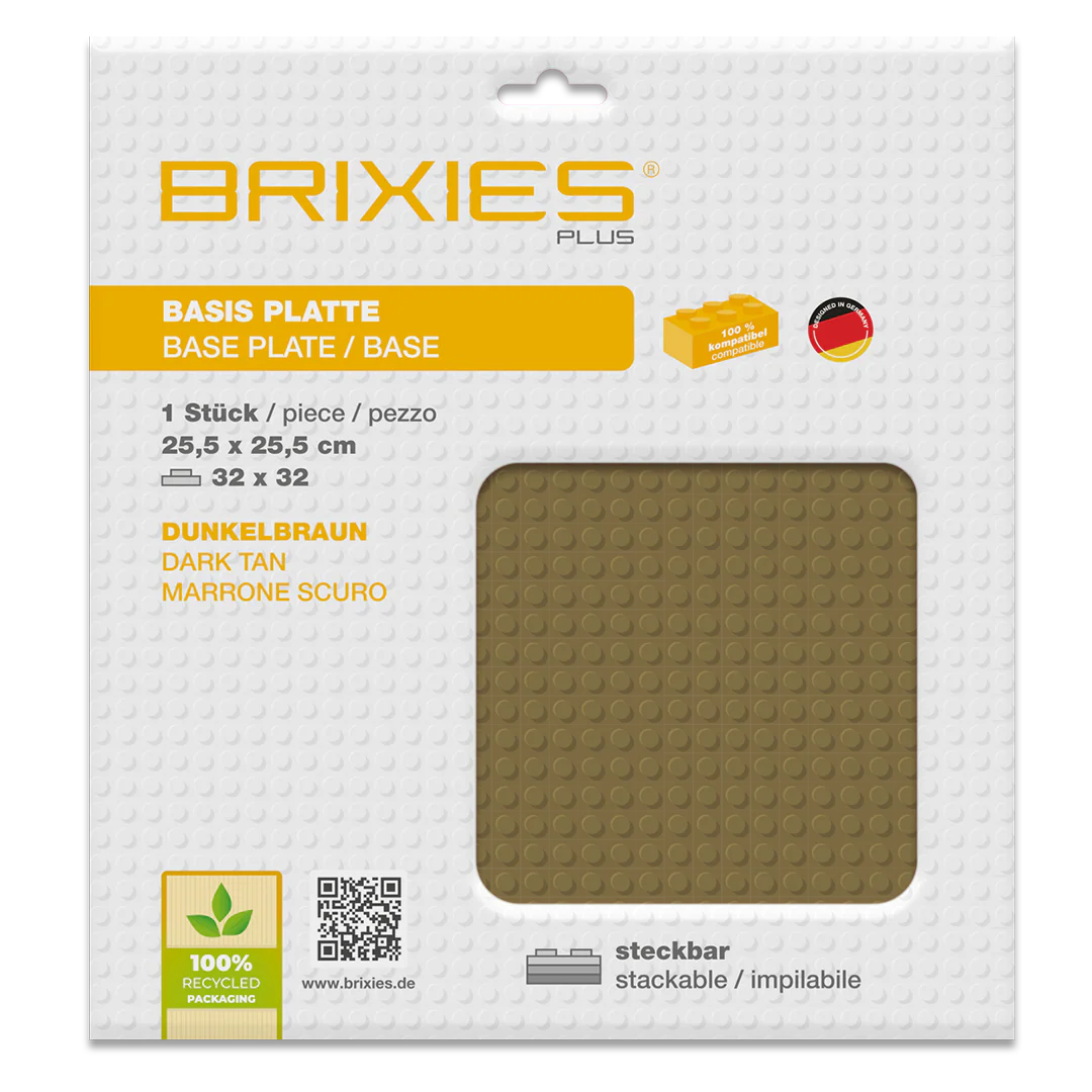 BRIXIES Plus® Basis Platte Dunkelbraun 32 x 32