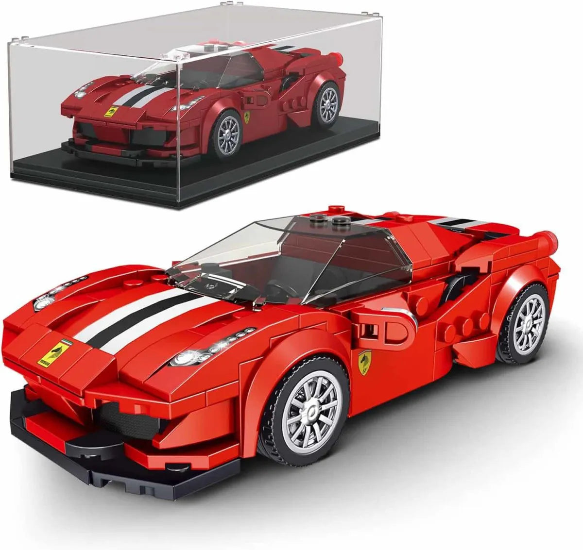 Mould King® 27006 Roter Sportwagen 488 GTB inkl. Vitrine