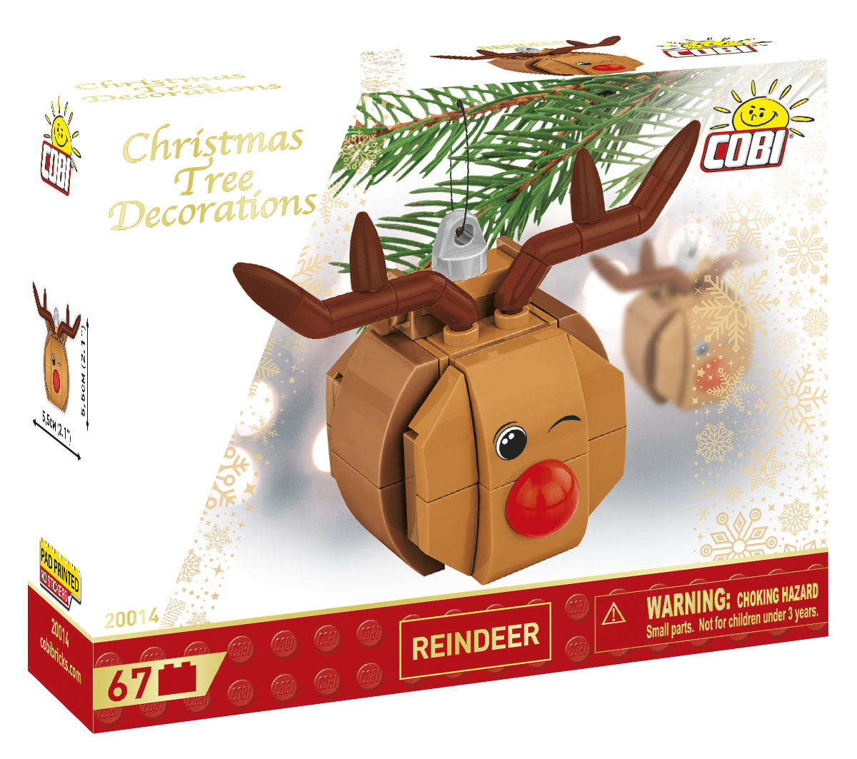 COBI® 20014 Christbaumschmuck - Rentier mit der roten Nase