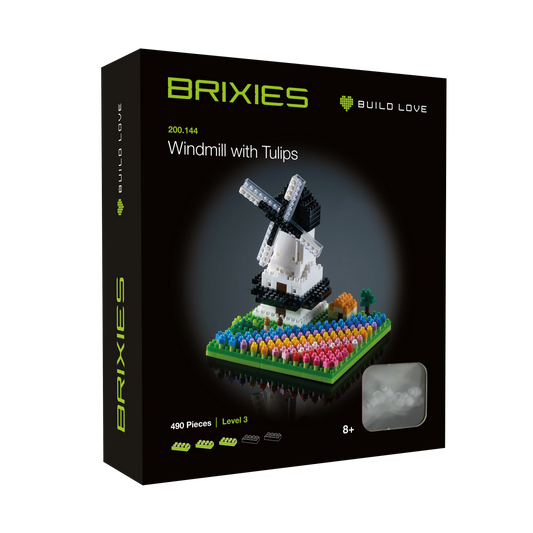 BRIXIES® 200.144 Windmühle mit Tulpen