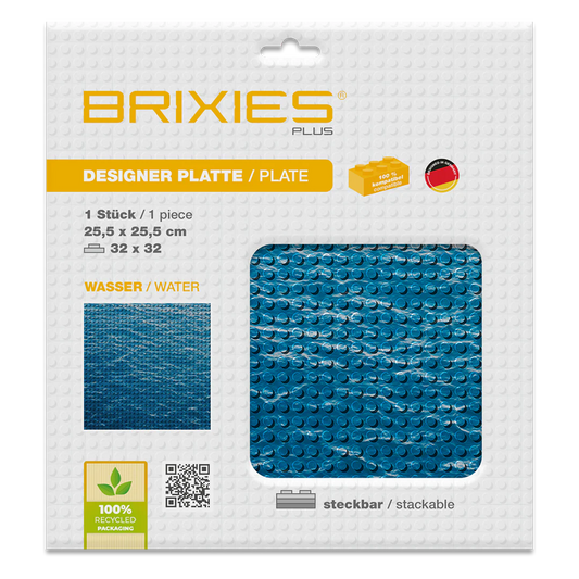 BRIXIES Plus® Designer Platte Wasser 32 x 32