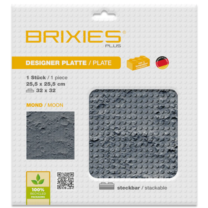BRIXIES Plus® Designer Platte Mond 32 x 32