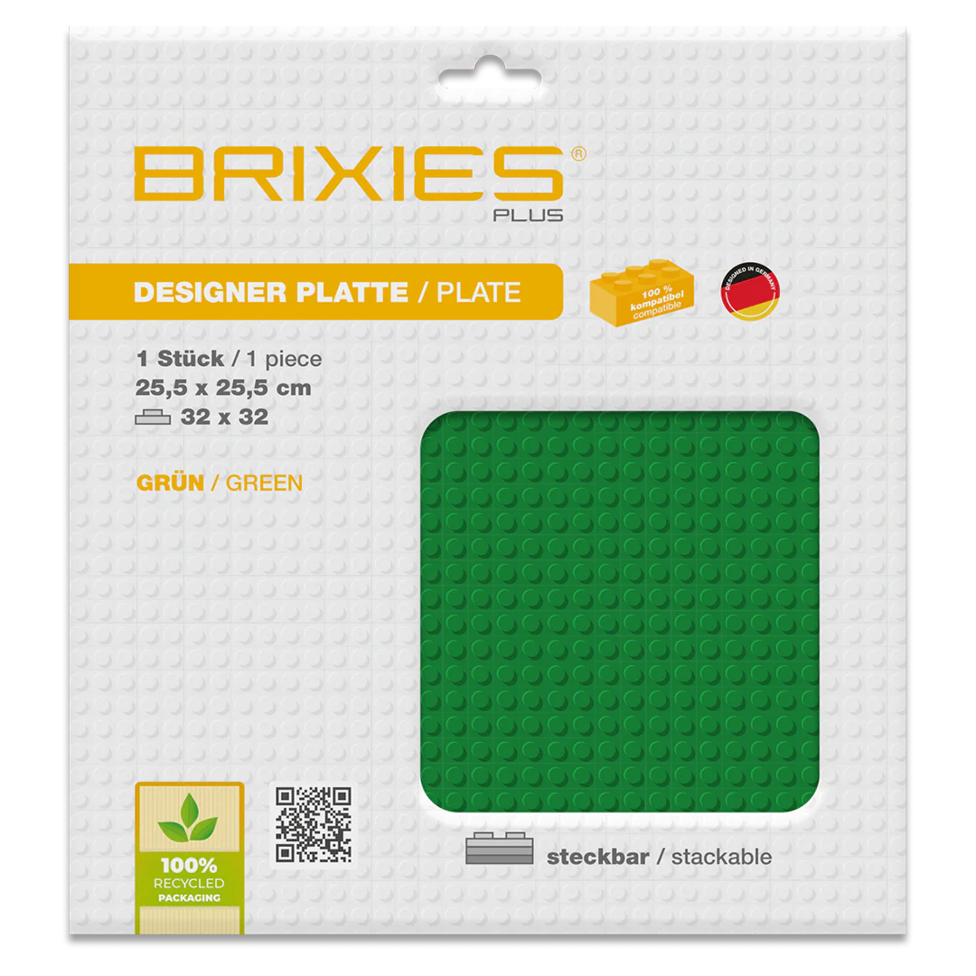BRIXIES Plus® Basis Platte Grün 32 x 32