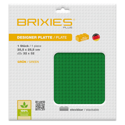 BRIXIES Plus® Basis Platte Grün 32 x 32