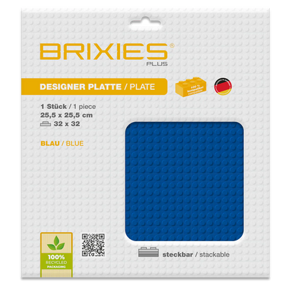BRIXIES Plus® Basis Platte Blau 32 x 32