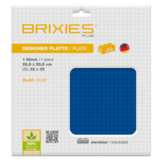 BRIXIES Plus® Basis Platte Blau 32 x 32