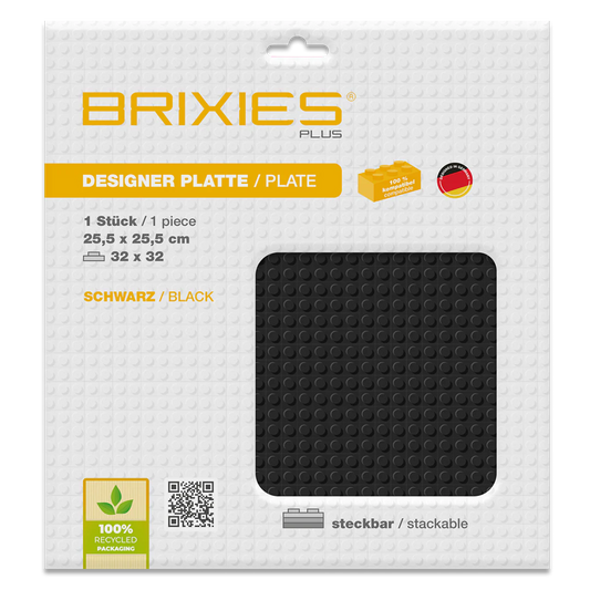 BRIXIES Plus® Basis Platte Schwarz 32 x 32