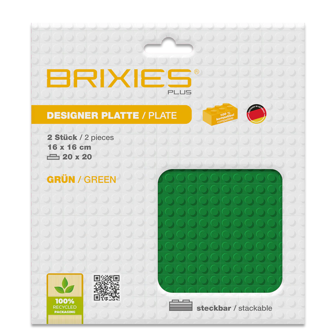 BRIXIES Plus® Basis Platte Grün 20 x 20
