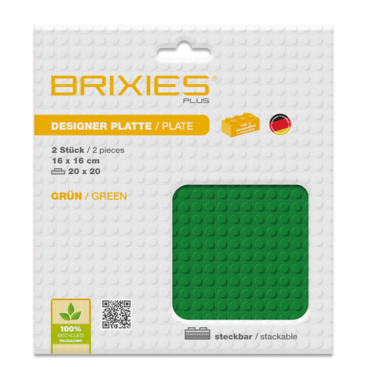 BRIXIES Plus® Basis Platte Grün 20 x 20