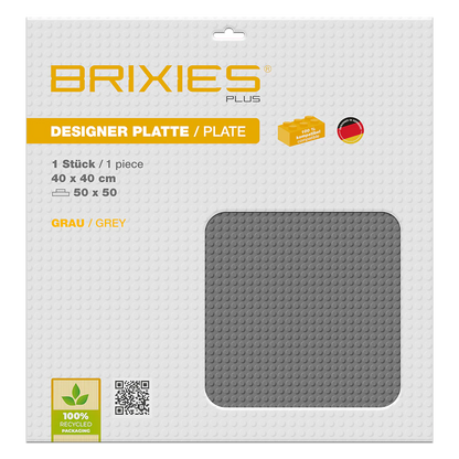 BRIXIES Plus® Basis Platte Grau 50 x 50