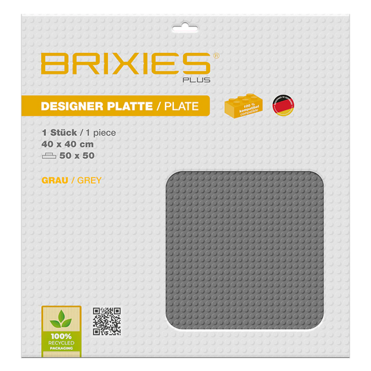 BRIXIES Plus® Basis Platte Grau 50 x 50