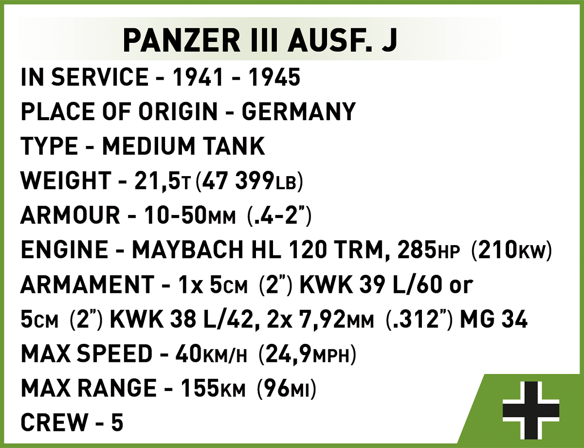 COBI® 2289 Panzer III Ausf.J