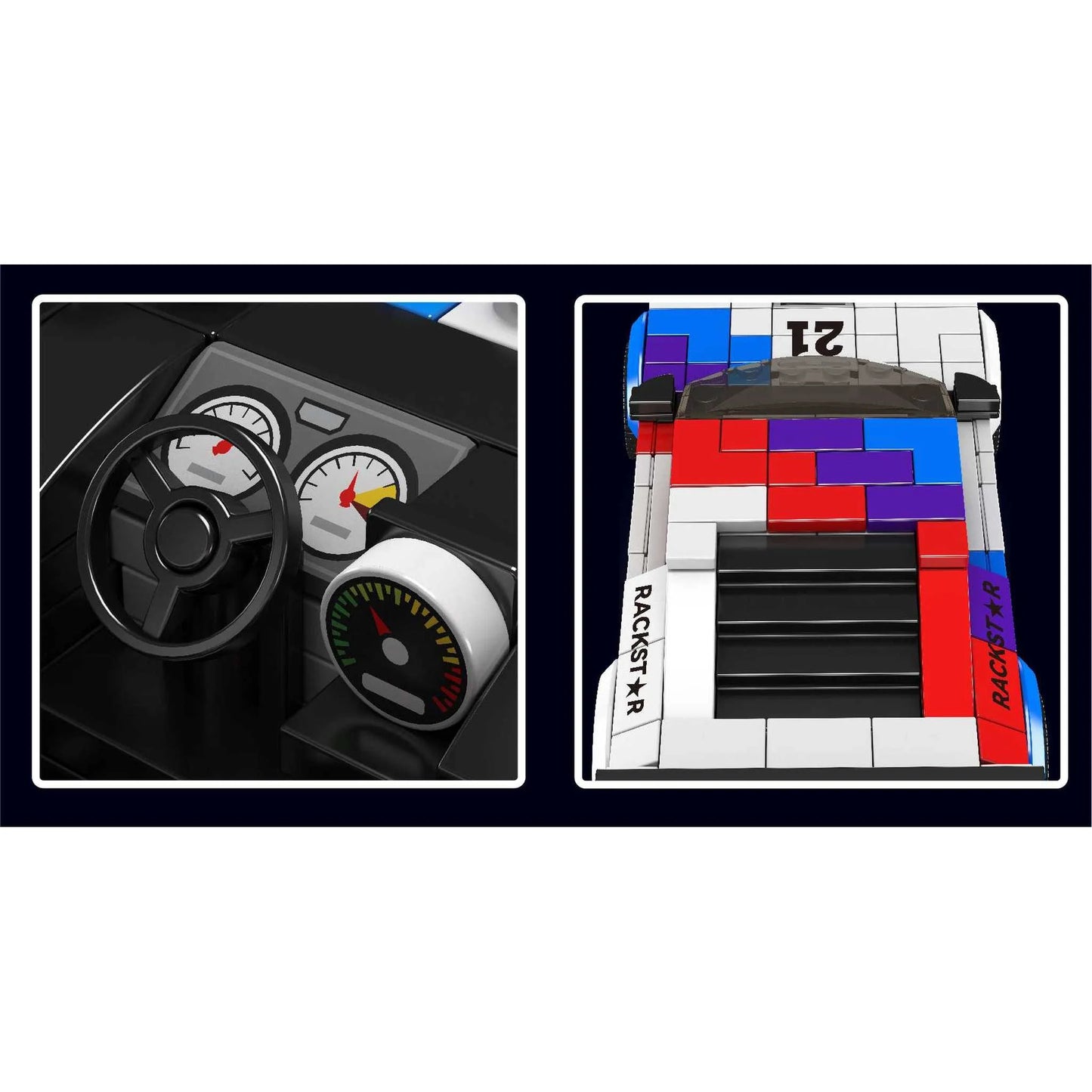 Mould King® 27062 M1 Sportwagen inkl. Vitrine