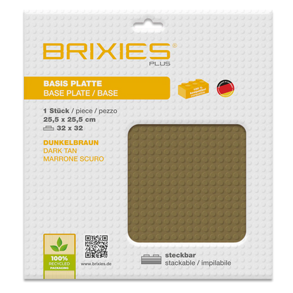 BRIXIES Plus® Basis Platte Dunkelbraun 32 x 32