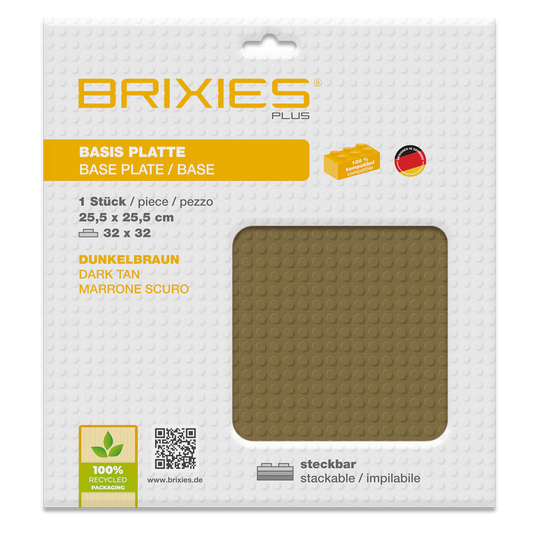 BRIXIES Plus® Basis Platte Dunkelbraun 32 x 32