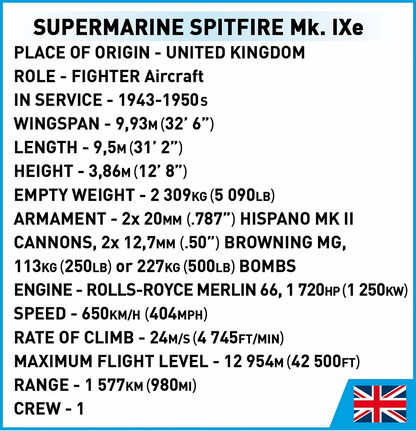 COBI® 5764  Supermarine Spitfire Mk.IXe