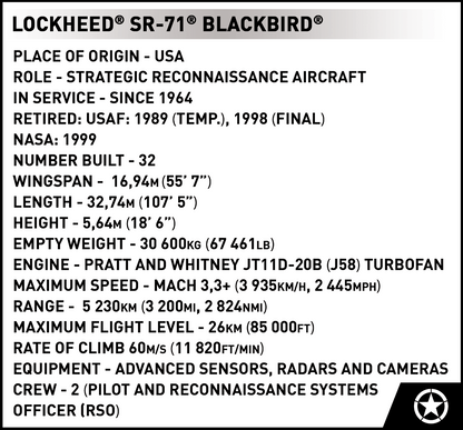 COBI® 5890 Lockheed SR-71 Blackbird - Executive Edition