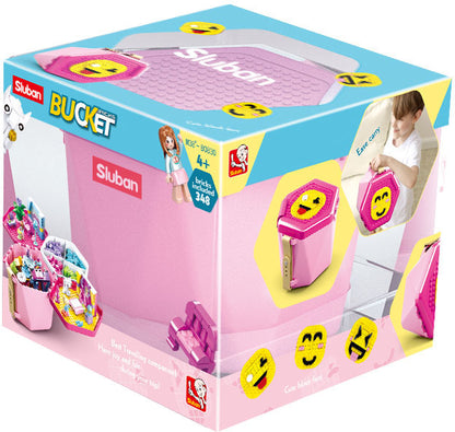 Sluban M38-B0830 Bausteine im Aufbewahrungseimer pink