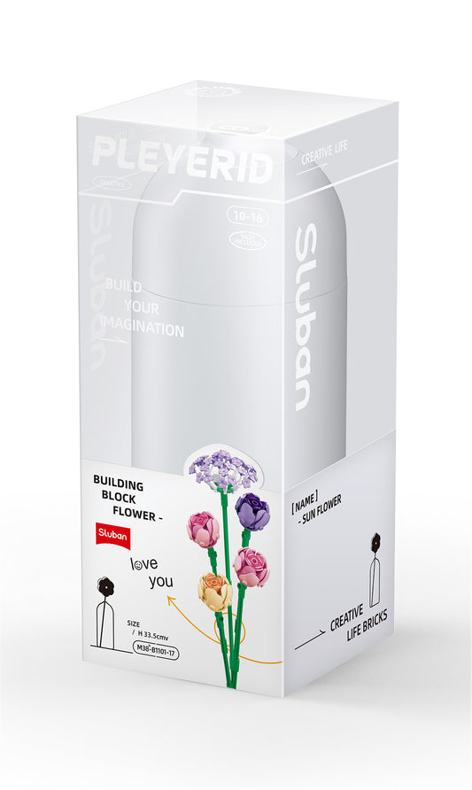 Sluban M38-B1101-17 Pfingstrose in Vase
