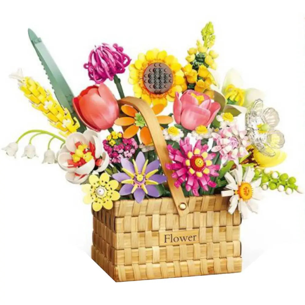 Feelo S2233 Blumenstrauß mit Flechtkorb