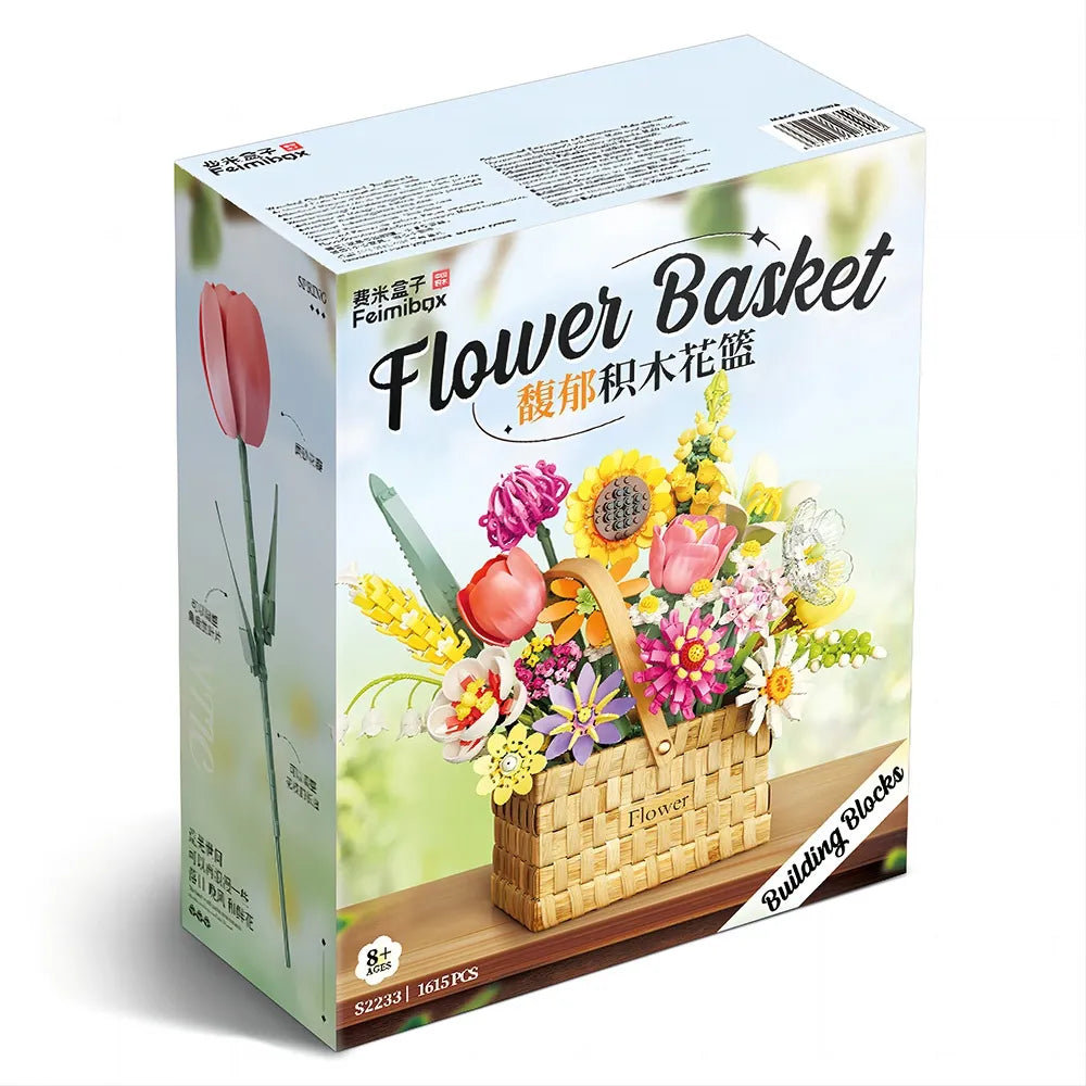 Feelo S2233 Blumenstrauß mit Flechtkorb