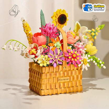 Feelo S2233 Blumenstrauß mit Flechtkorb