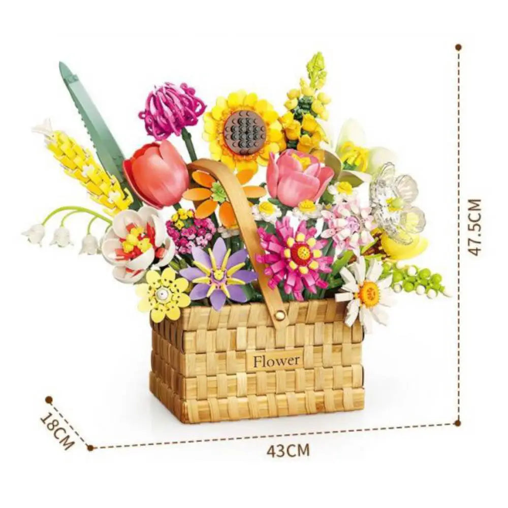 Feelo S2233 Blumenstrauß mit Flechtkorb