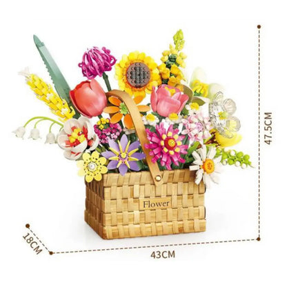 Feelo S2233 Blumenstrauß mit Flechtkorb