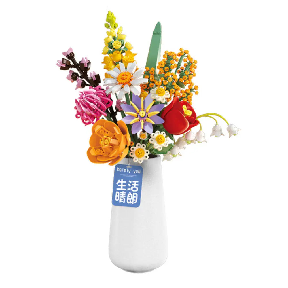 Feelo S2261 Blumenstrauß mit Keramikvase