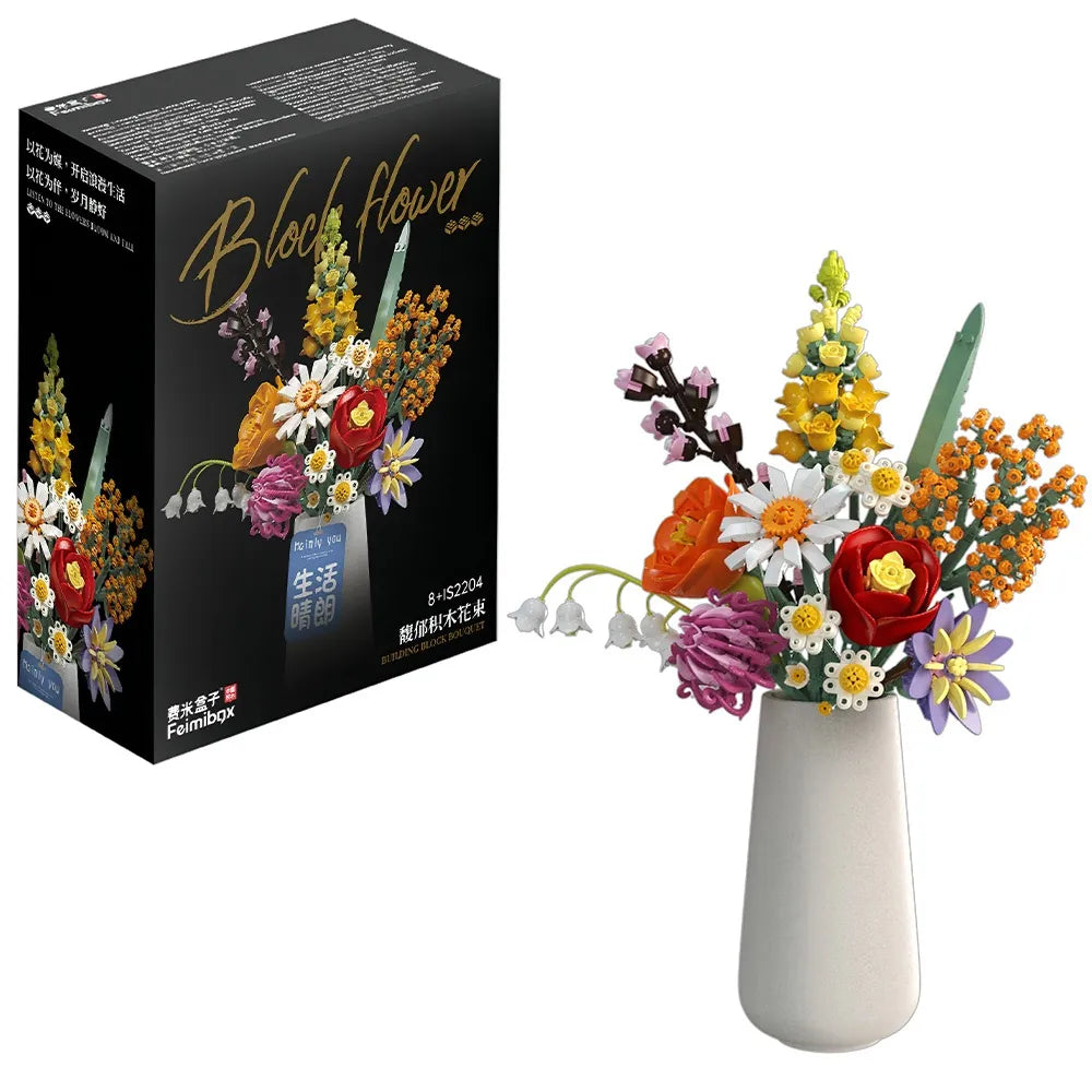 Feelo S2261 Blumenstrauß mit Keramikvase