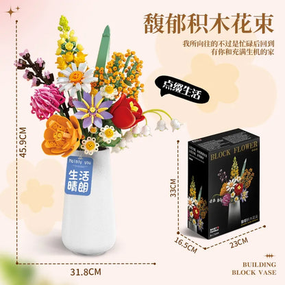 Feelo S2261 Blumenstrauß mit Keramikvase