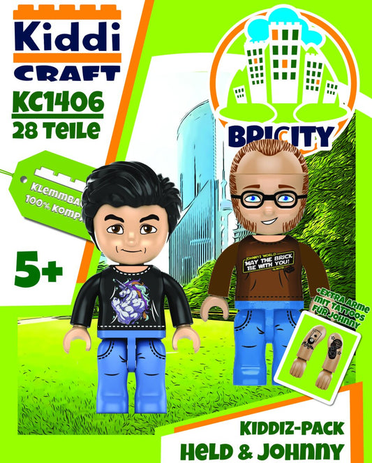 Kiddicraft KC1406 KIDDIZ Figuren-Pack: Held der Steine & Johnny´s World