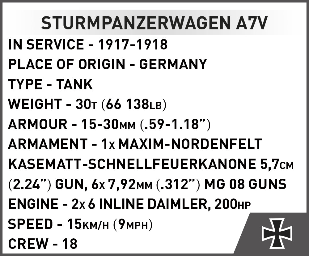 COBI® 3094 Sturmpanzerwagen A7V