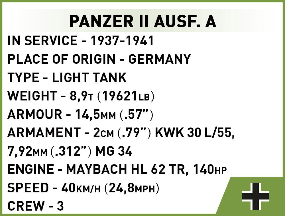 COBI® 2718 Panzer II Ausf. A